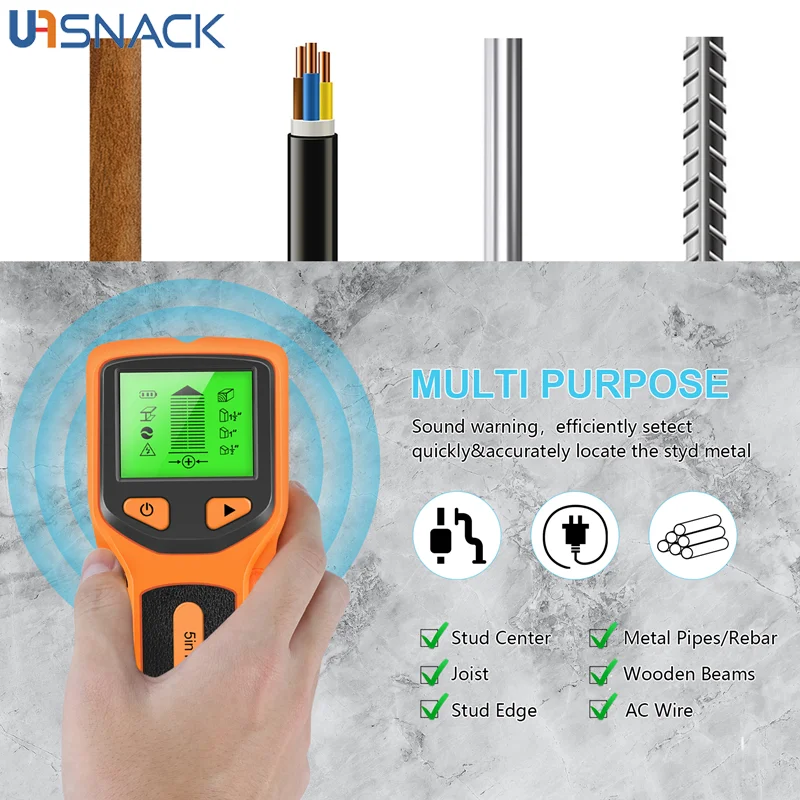 

5 in 1 Stud Detector For Stud Sensor Beam Finders for the Center and Edge of Wood AC Wire Metal Studs Joist Pipe