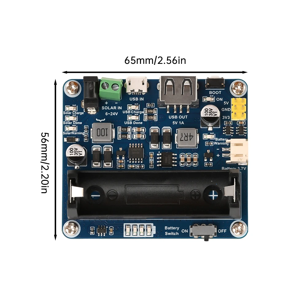 

Модуль управления солнечной энергией Waveshare для солнечной панели 6 В-24 В, поддержка MPPT USB-соединения, зарядное устройство, источник питания