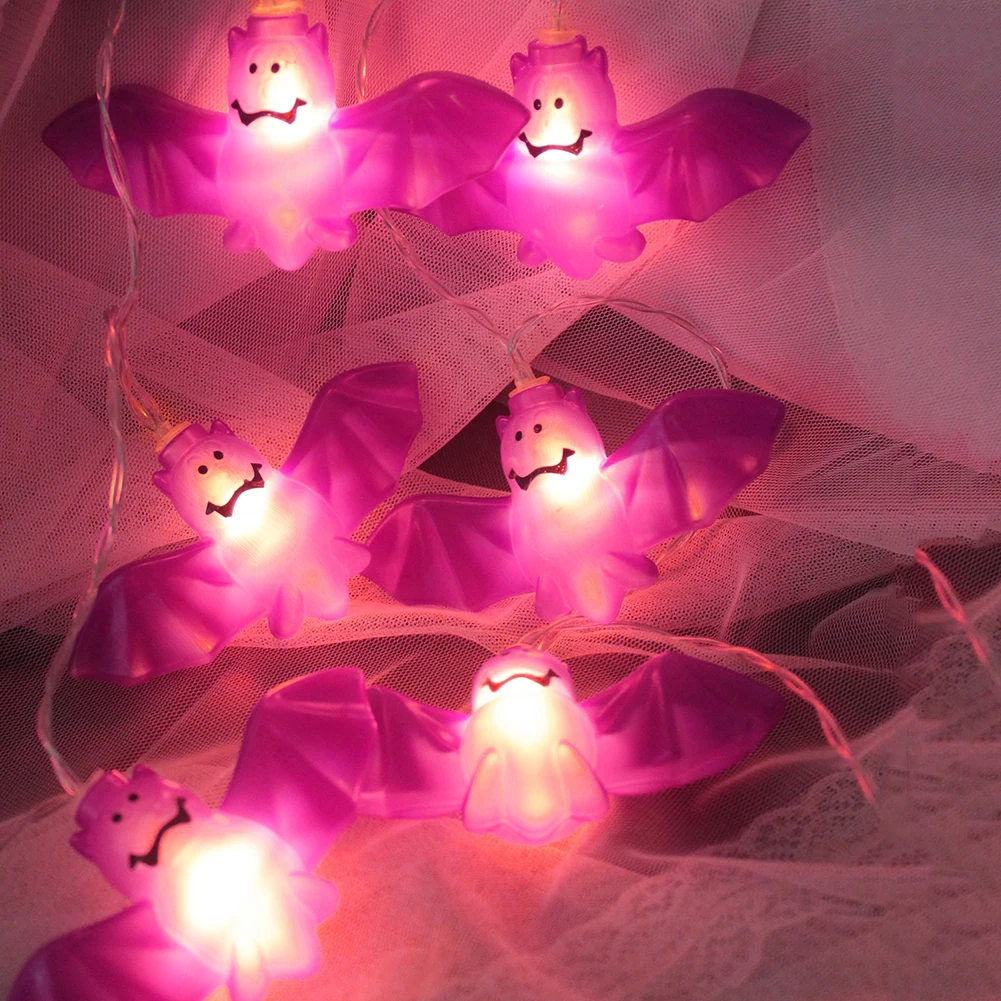 

10 LED String Lights Battery Powered Halloween Atmosphere Decorative Lights Plastic Decorative String Lights for Gardens Porches