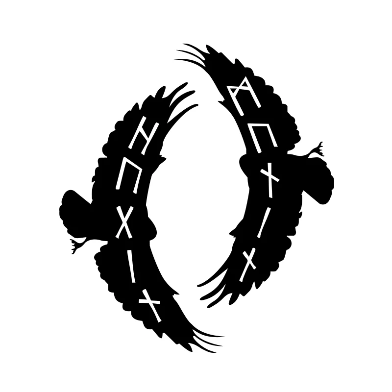 

Автомобильная наклейка Hugin Munin Odins ravens in Старший ФУТАРК Decal Viking Asatru, Виниловая наклейка s для автомобильного окна, ноутбука, языческий Декор