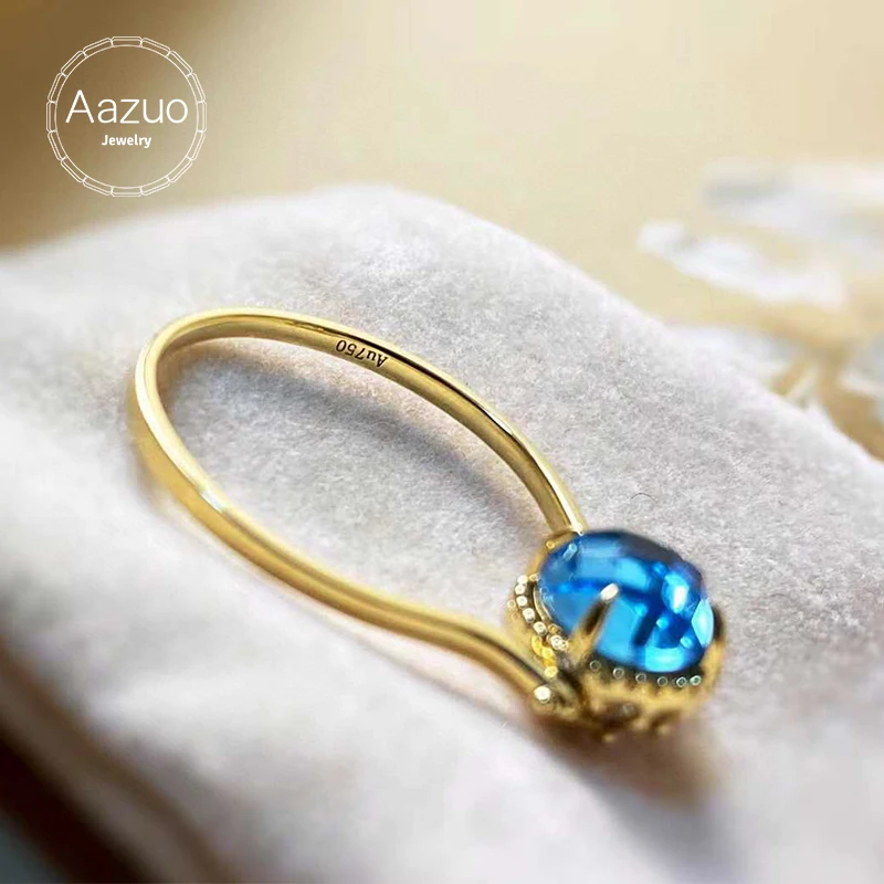 

Aazuo Real Solid 18K Pure Yellow Gold Natural Spinel 0.50ct Moving Rings Gifted For Women Au750 Two-wear Way