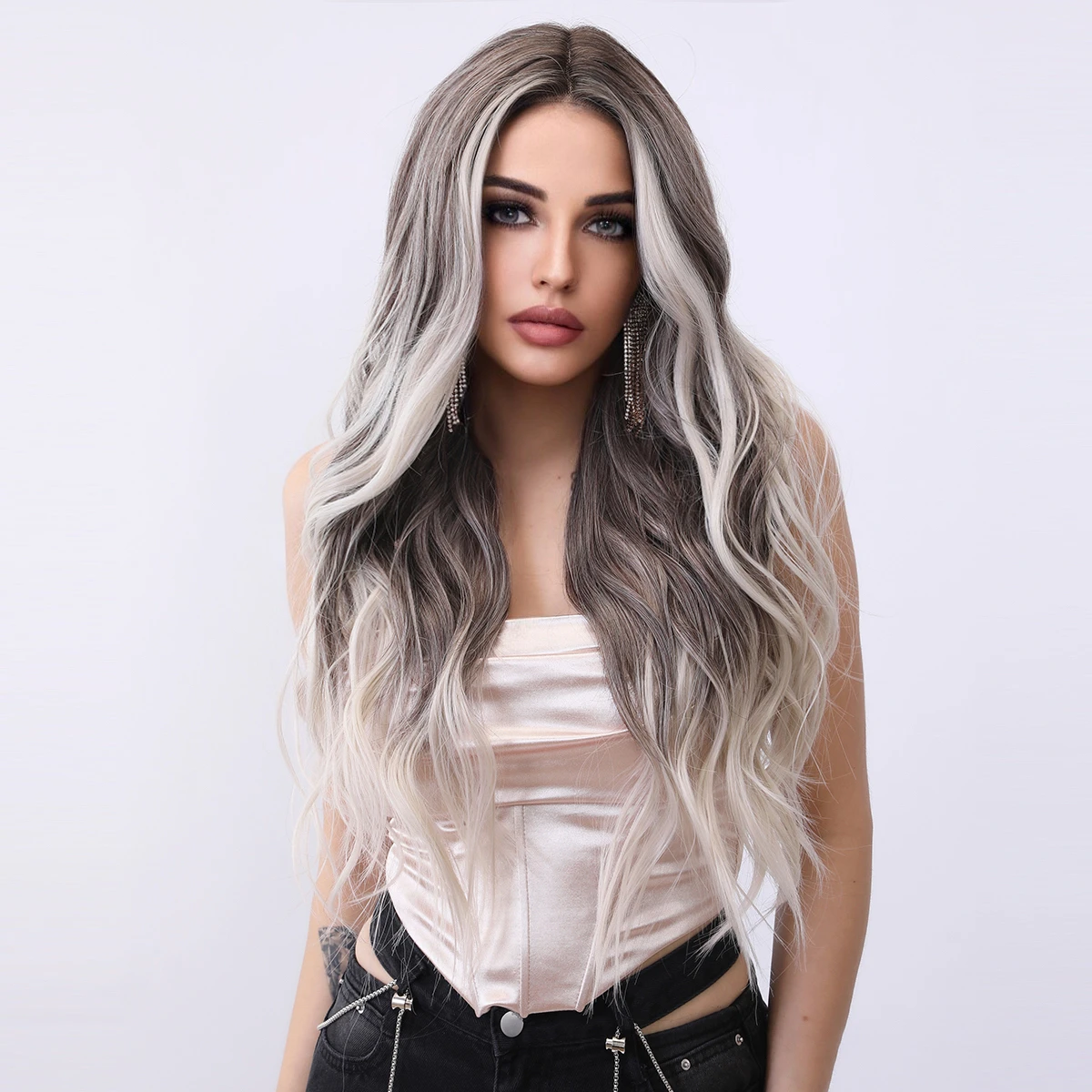 Парик термостойкий синтетический со шнуровкой на переднюю часть 13x 5x 1