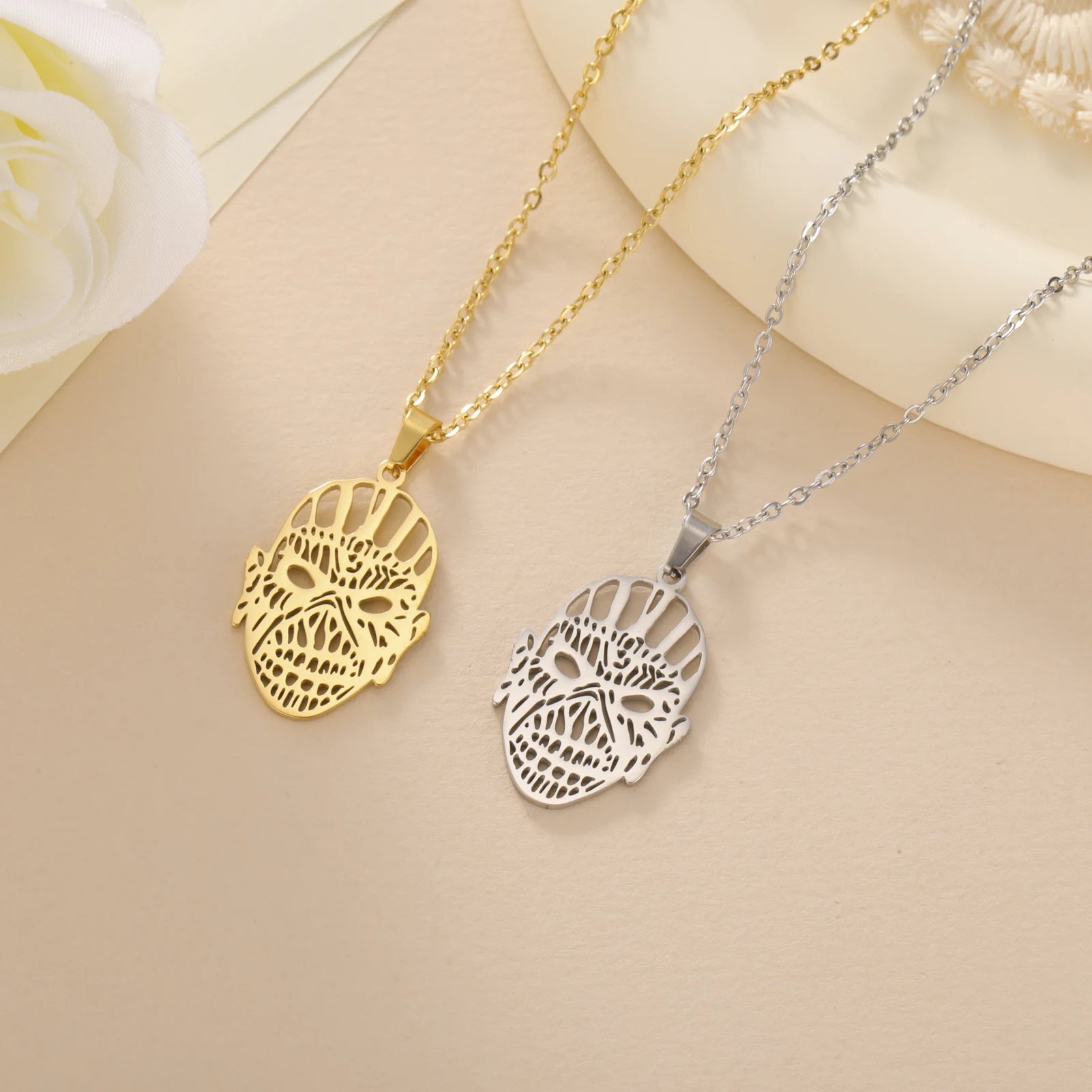 Ожерелье Унисекс Из Нержавеющей Стали В Стиле Хип-хоп Со Скелетом Для Мужчин И