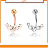1pc anchor belly ring stainless steel belly navel jewelry alloy belly button ring rhinestones navel piercing belly body jewelry