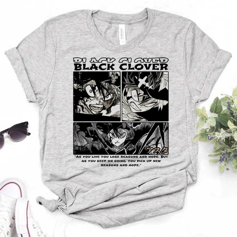 

Black Clover top women designer Japanese funny tshirt female streetwear harajuku clothing