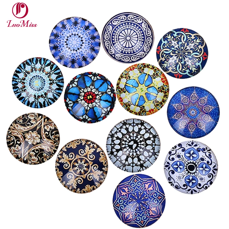 

24pcs 12-20mm Fashion pattern flowers Mixed All In Paris Photo Glass Cabochons & Glass DIY Cabochon beads Jewelry Fittings