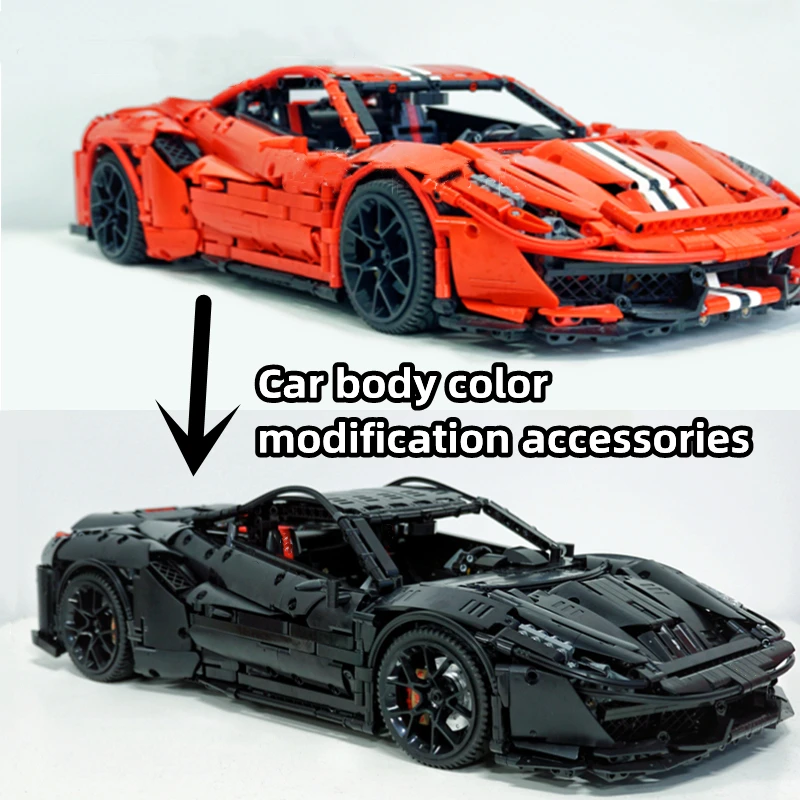 Запчасти внешние для замены двигателя автомобиля, аксессуары для модификации свода колеса с широким кузовом, совместимы с конструкторами CADA C61042 C61043 MOC