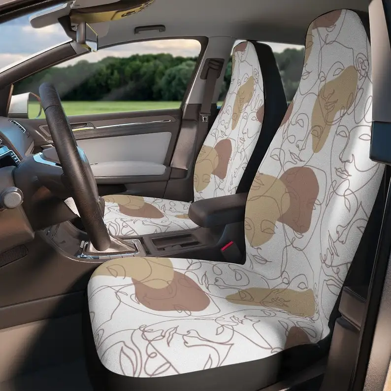 

Minimalist Seat Covers For Cars Women, Car Seat Covers for Vehicle, Minimal Car Accessories, Cute Car Seat Cover, Minimal Face A