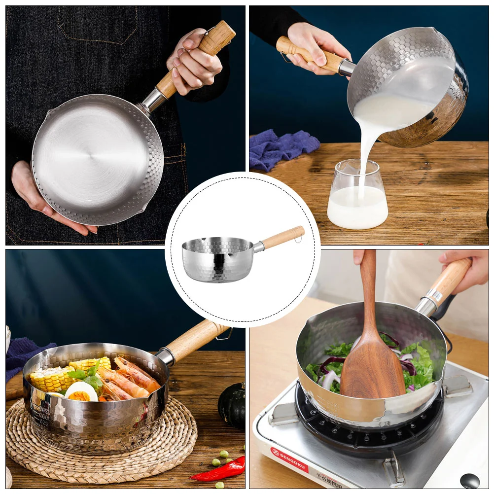 

Pot Saucepan Pan Soup Stainless Warmer Cooking Steel Mini Yukihira Butter Japanese Cookware Traditional Sauce Pitcher Heating