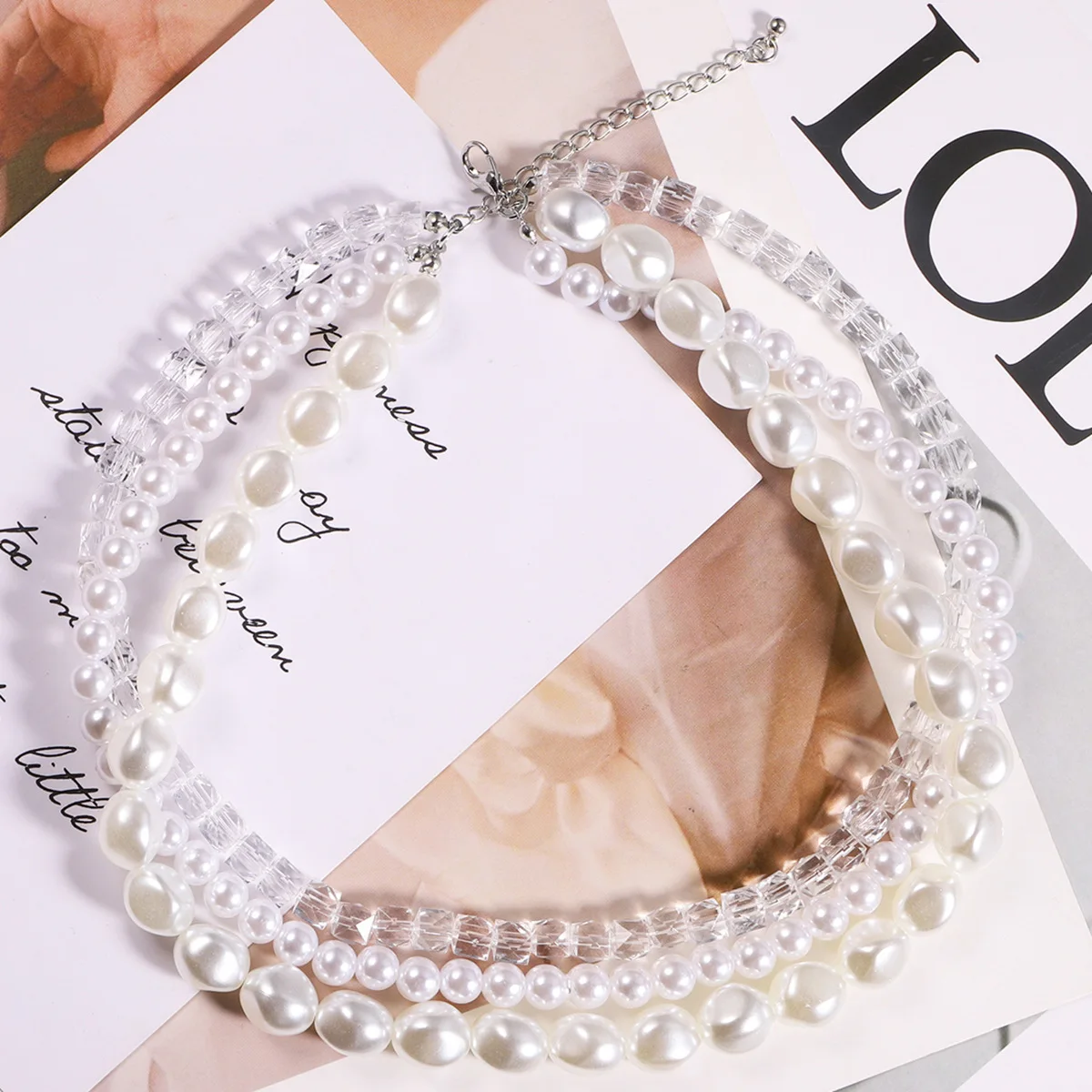 

Korean Multi Layer Crystal Beads Pearl Choker Necklace For Women Bridal Wedding Necklaces & Pendants Jewelry Charms Jewellery