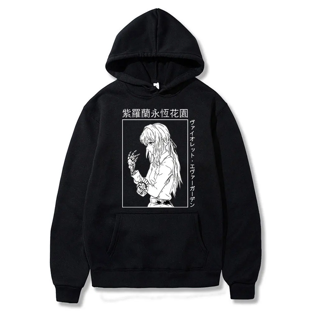 Japanese Anime Violet Evergarden Hoodie Men Women Streetwear Pullover Harajuku Hooded Sweatshirt Long Sleeve Oversized Tracksuit