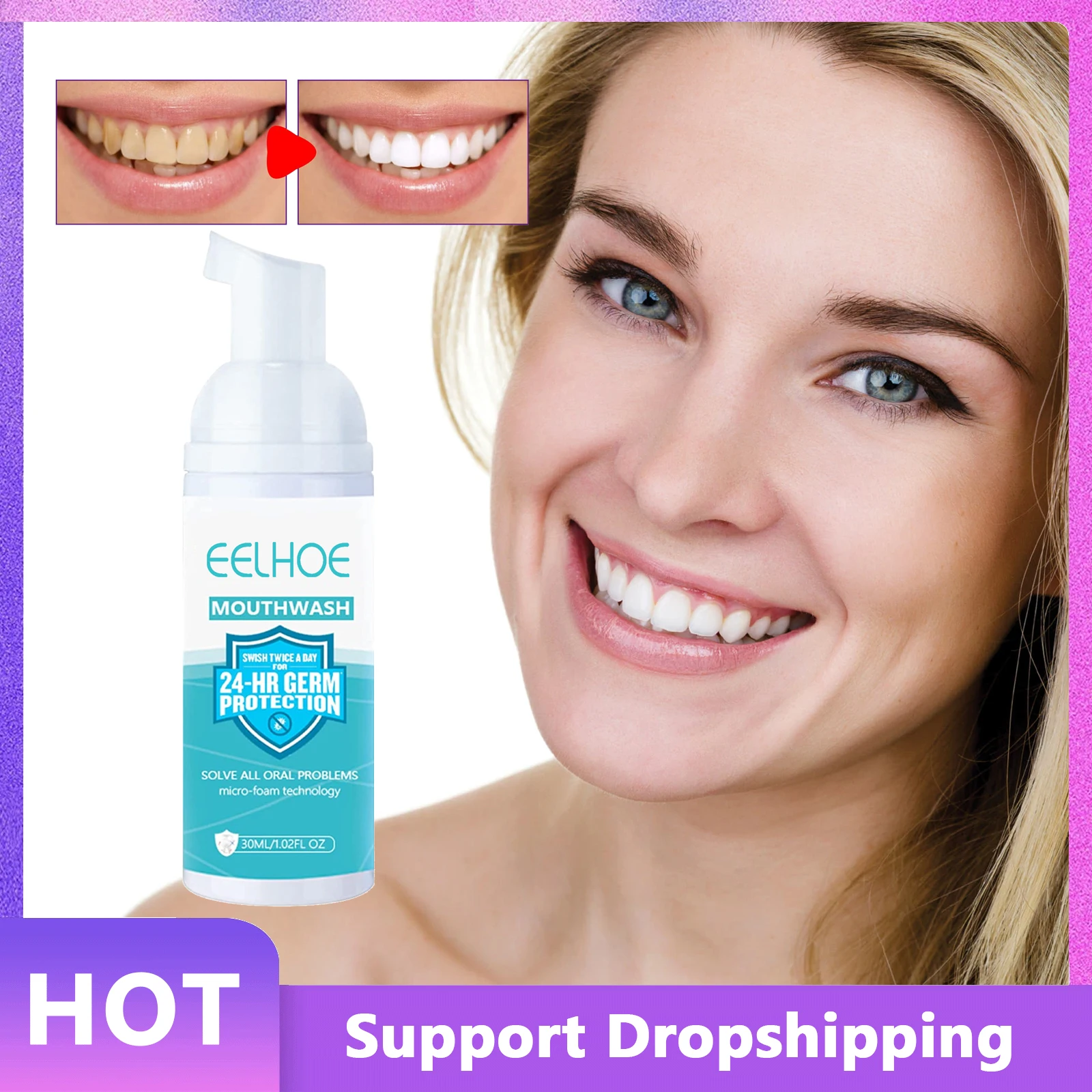 

Teeth Whitening Mousse Deep Cleaning Foam Toothpaste Removes Stains Oral Hygiene Fresh Breath Colour Corrector Mousse Toothpaste