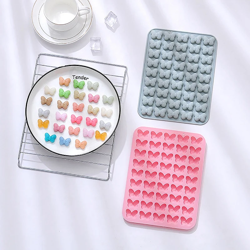 

1Pc 45-cavity Bow Gummy Candy Molds Non-Stick Butterfly Tie Silicone Molds for DIY Gummies Candy Chocolate Jelly Ice Tray