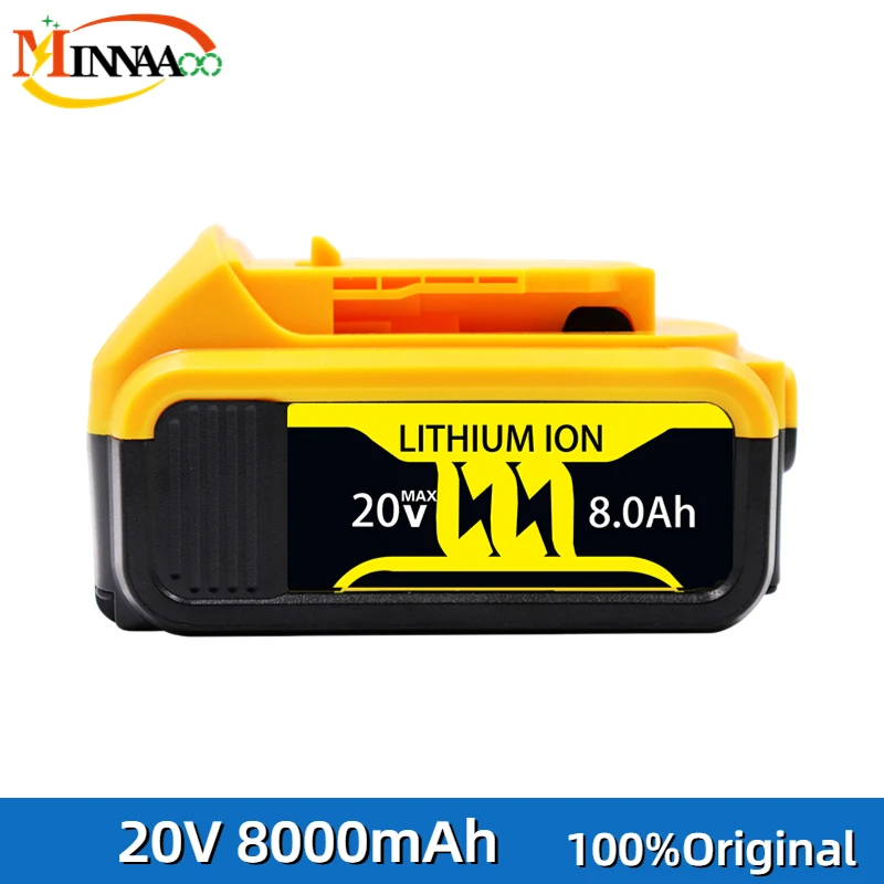 

100% новый электрический инструмент Dewalt со сменной литий-ионной батареей 20 в 6 Ач/8 Ач/12 Ач DCB205 DCB201 DCB203