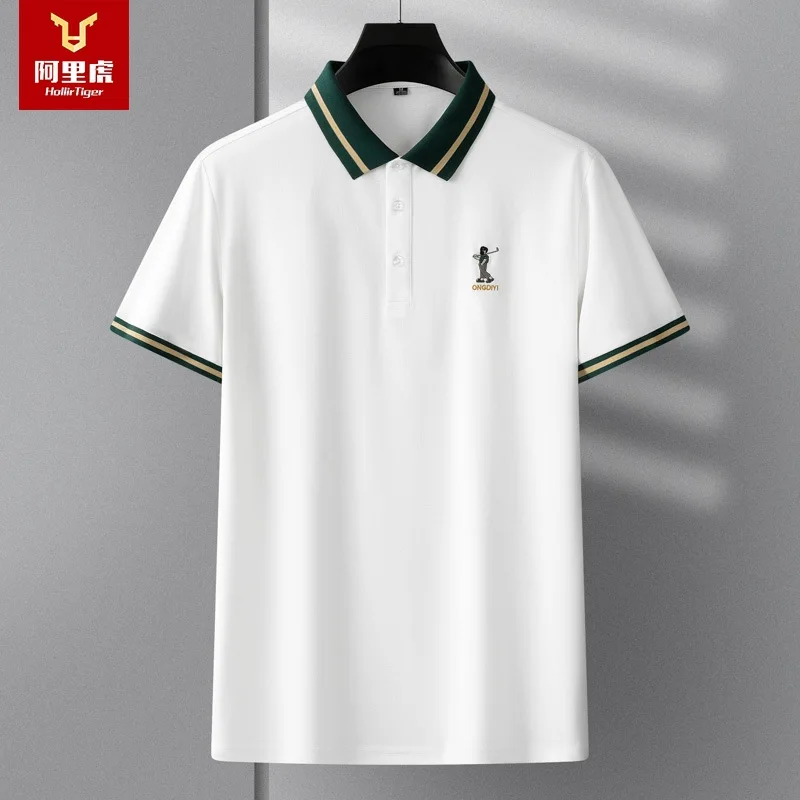 

футболка оверсайз футболка мужская футболка мужская одежда поло мужское футболки-поло рубашка Мужская футболка-поло с коротким рукавом, од...