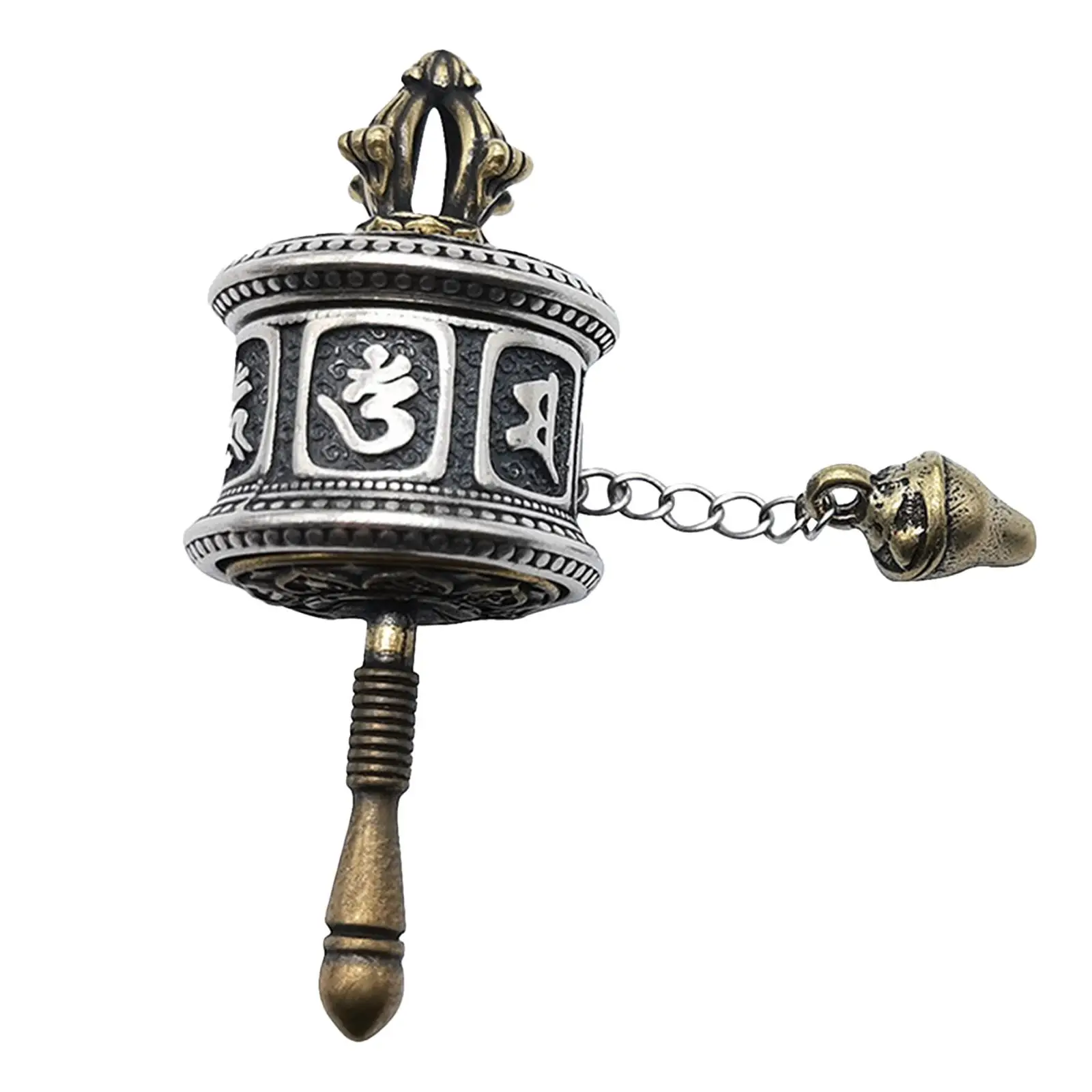 

Prayer Wheel Pendant Handmade Buddhist Religious Ornament Portable Scripture Turning Pendant for Daily Wear Gift Teens Men Party