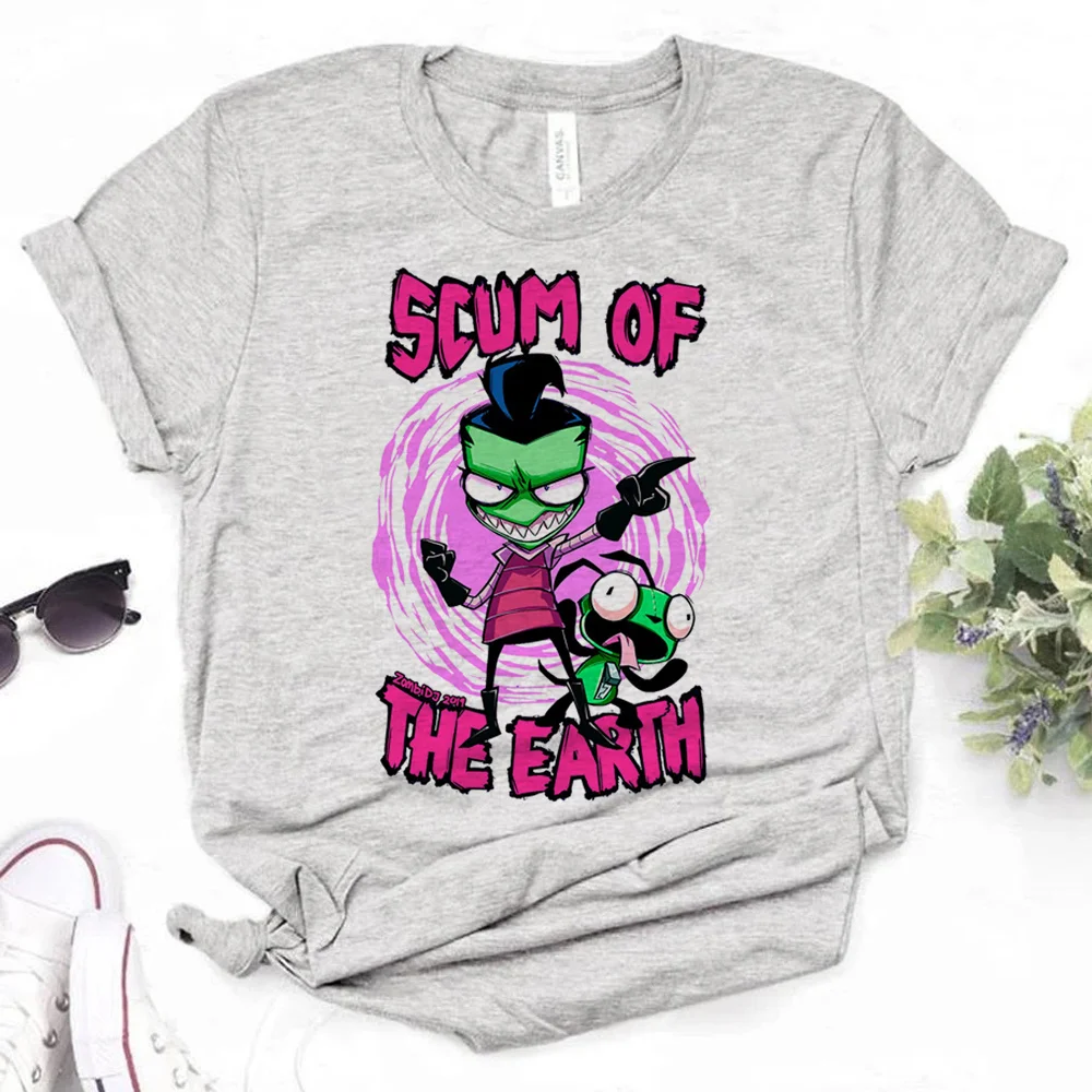 Топ Invader Zim женская летняя футболка Женская комиксная уличная одежда