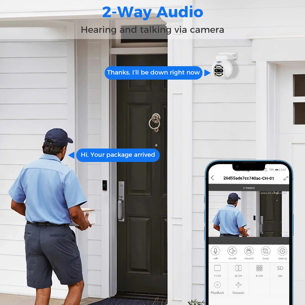 Hiseeu 4MP+4MP 8X двухобъективная POE PTZ IP камера H.265 ONVIF облачная платформа система