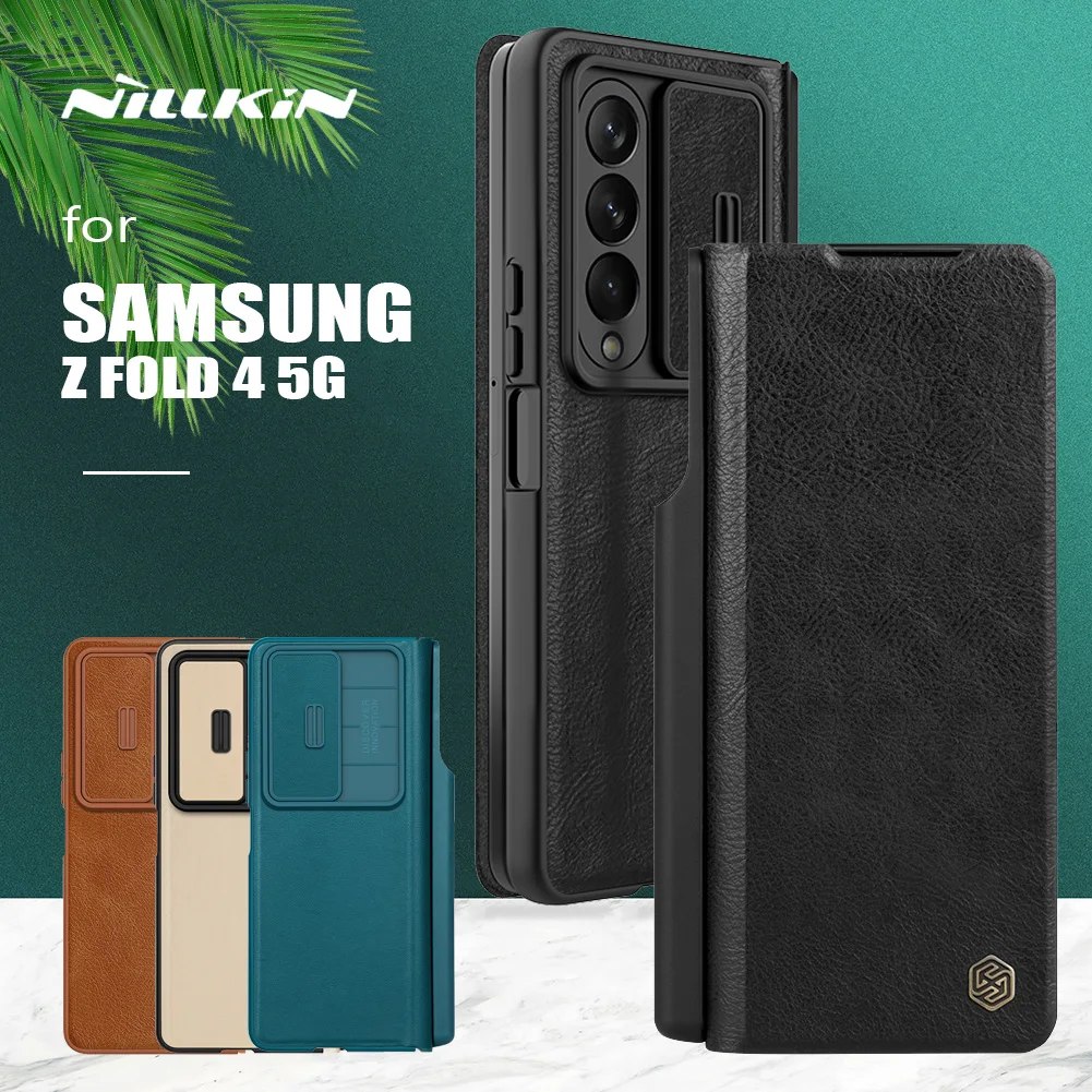 

For Samsung Galaxy Z Fold 4 5G Case Nillkin Qin Luxury Slim Flip Leather Case Pencil Holder Cover for Samsung Z Fold 4 5G Case