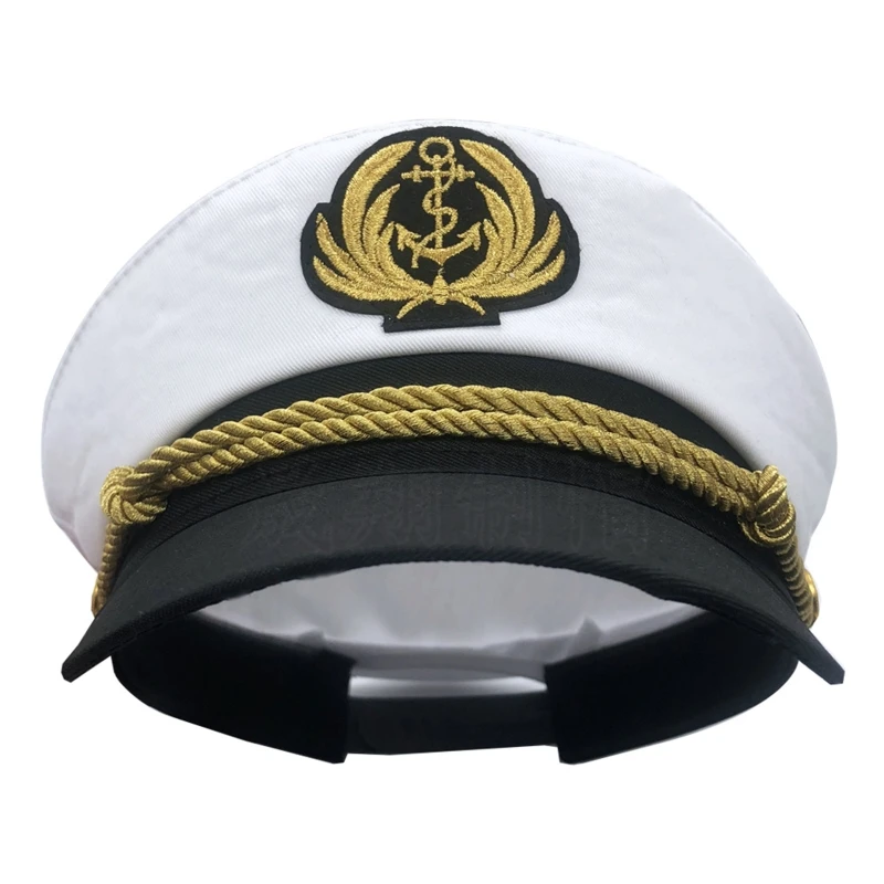 

Navy Marine Hat Sailor Captain Costume Men Yacht Captain Hat Skipper Hat Funny Party Hats Costume Accessories