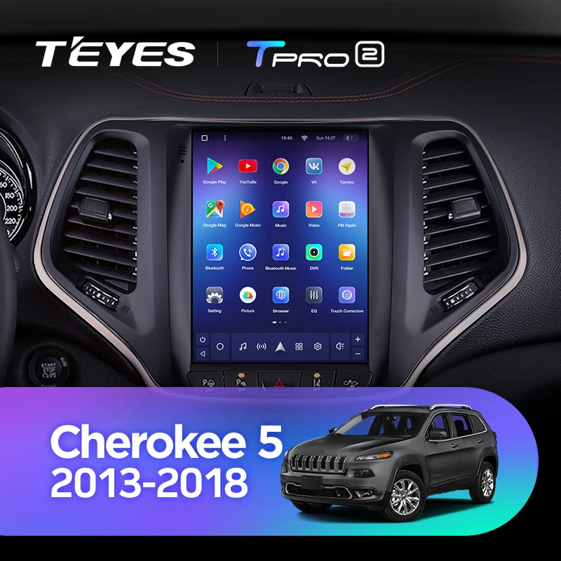 TEYES TPRO 2 For Jeep Cherokee 5 KL 2013 - 2018 Tesla style screen Car Radio Multimedia Video Player Navigation GPS Android No 2din din dvd |
