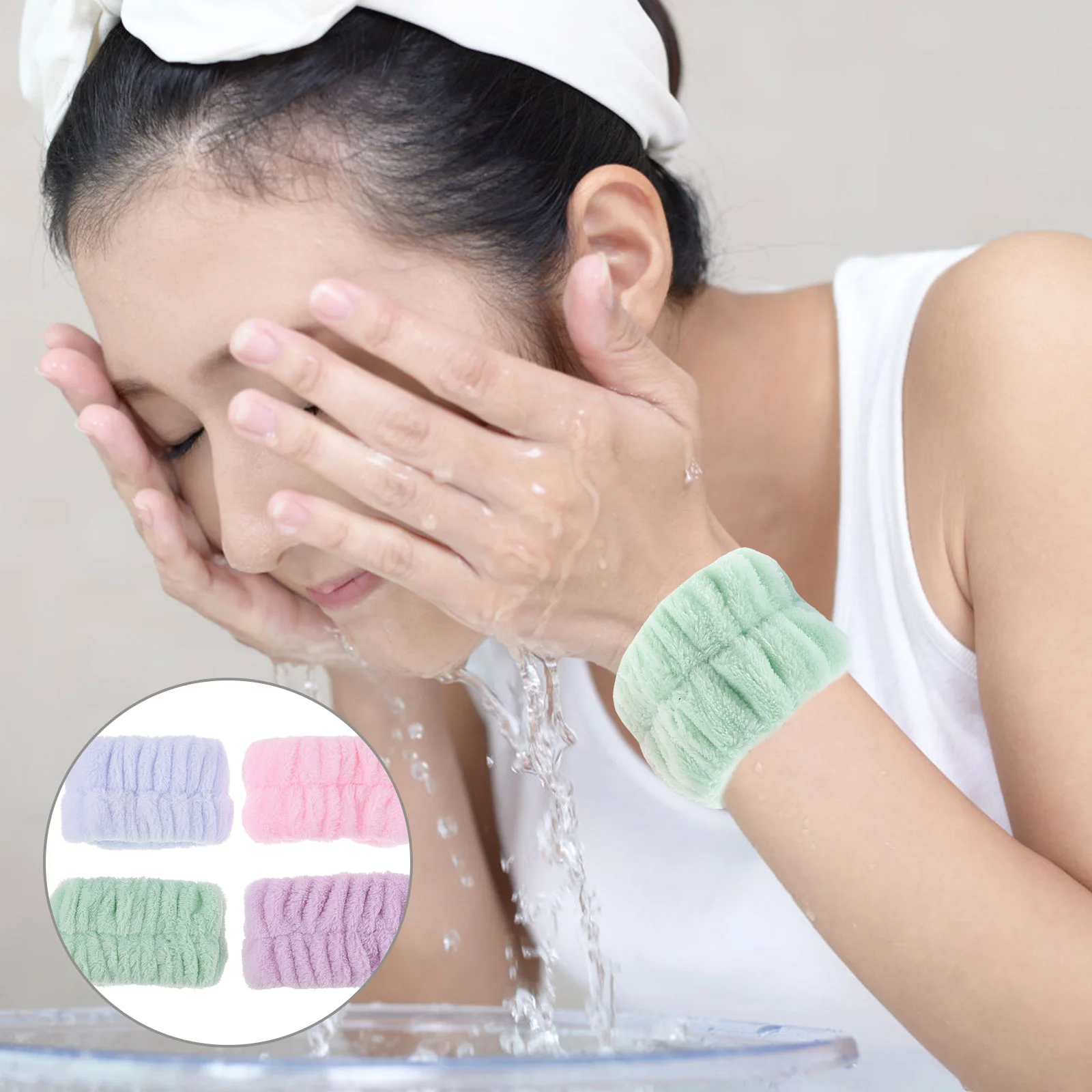 

Wristbands Wrist Wristband Facial Makeup Towel Washing Face Washband Sweatbands Women Towels Absorbent Spa Cleaning Band Bands