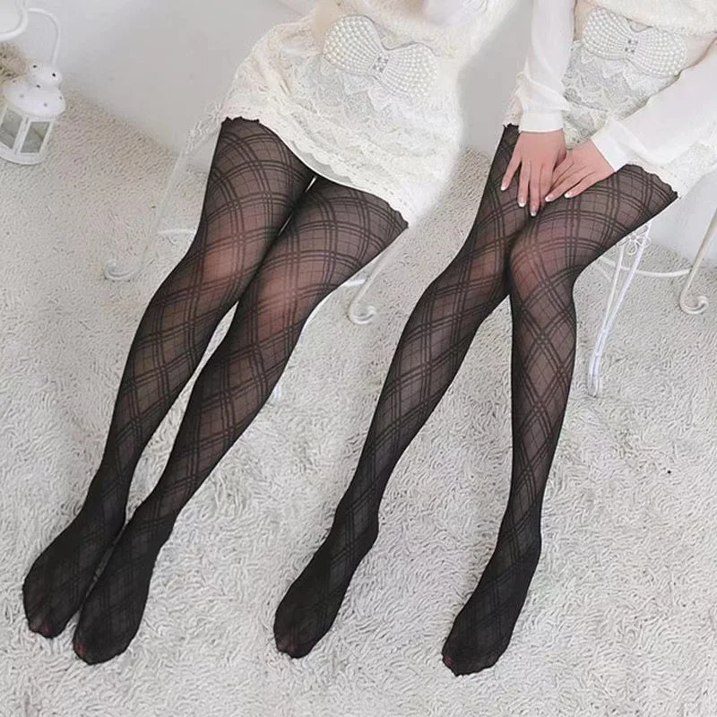 Women's Stockings Diamond Print Fashion Sexy Women's Pantyhose Transparent Erotic Stocking Tights Mesh Patterned Nylon Tights