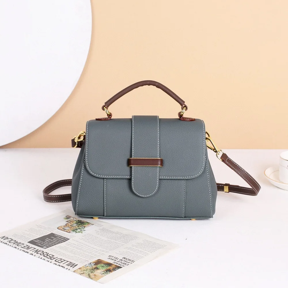 

Новинка 2022, модная простая маленькая квадратная сумка через плечо из воловьей кожи, Повседневная Портативная сумка через плечо, подходящая ...