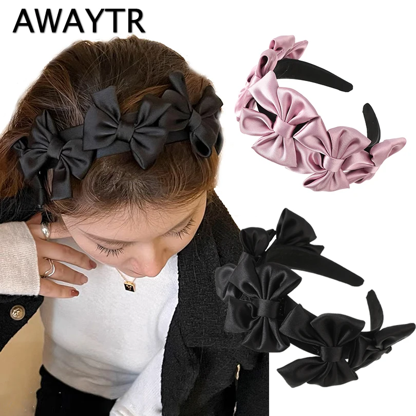 

AWAYTR Women Bows Head Band Summer temperamen Hair Hoop Girl Fashion Korean New lolita Vintage Hair Accessories