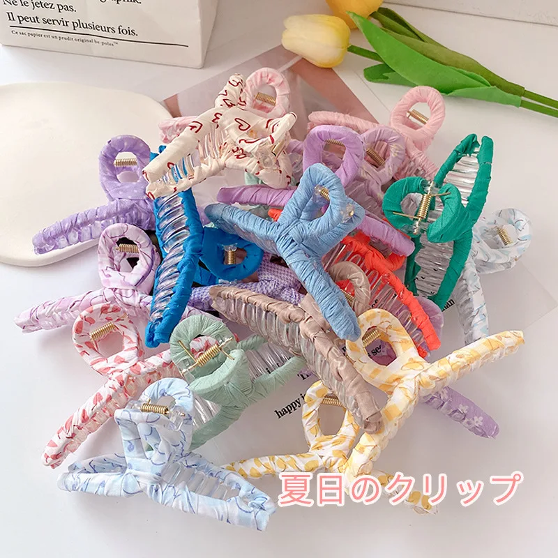 

TwinkLei 2023 Sweet Cross Clip Large Size Crab Spring Summer Colorful Barrette Headwear For Women Girl Fashion Hair Accessories