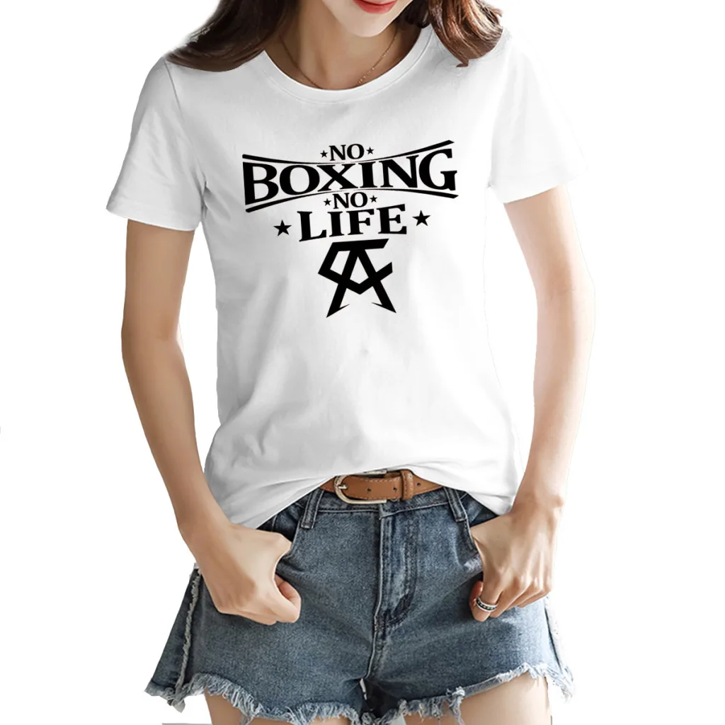 

Canelos Alvarez No Boxing No Life Essential Women's T-shirt Graphic Vintage White Nerdy Tops Tees European Size