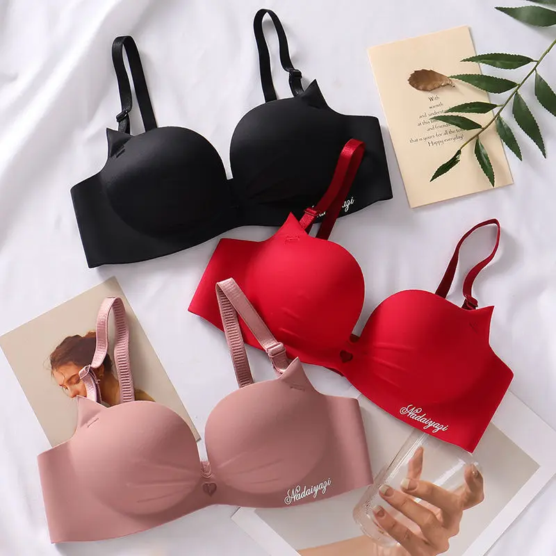 

Women's No Leak Bras Wireless Seamless Cat Underwear Push Up Comfort Women Bra Underwear 5Colors Ropa Interior Femenina Bralette