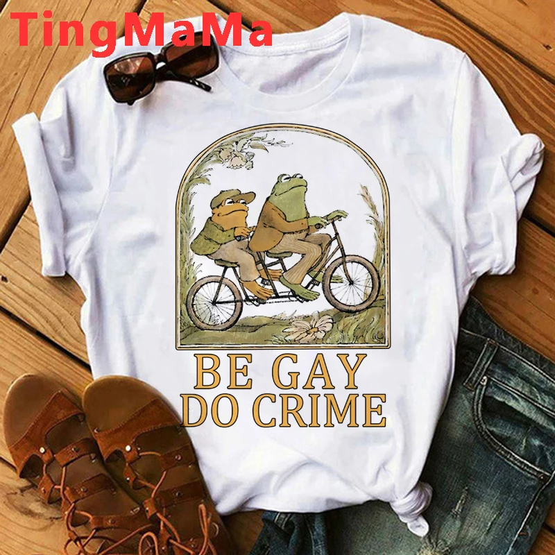 

Frog and Toad Be Gay Do Crime T Shirt Men Harajuku Anime Short Sleeve Tshirt Retro Cartoon Graphic Tees Unisex Tops T-shirt Male