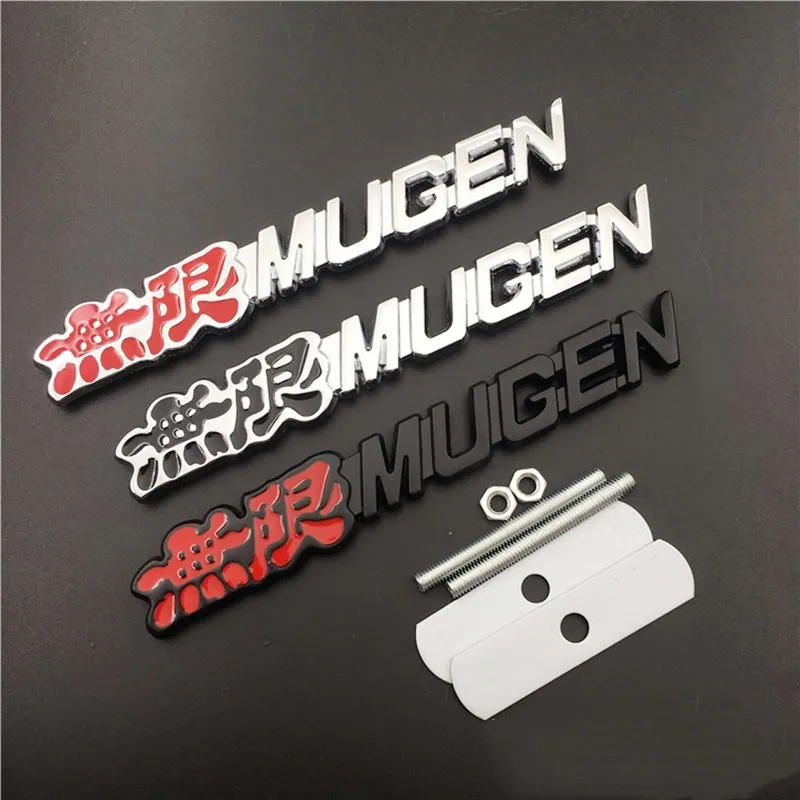 

3D Metal Mugen Logo Front Grill Emblem Badge Sticker Decal for Honda Accord Civic CRV Crosstour HRV City Jazz Car Styling
