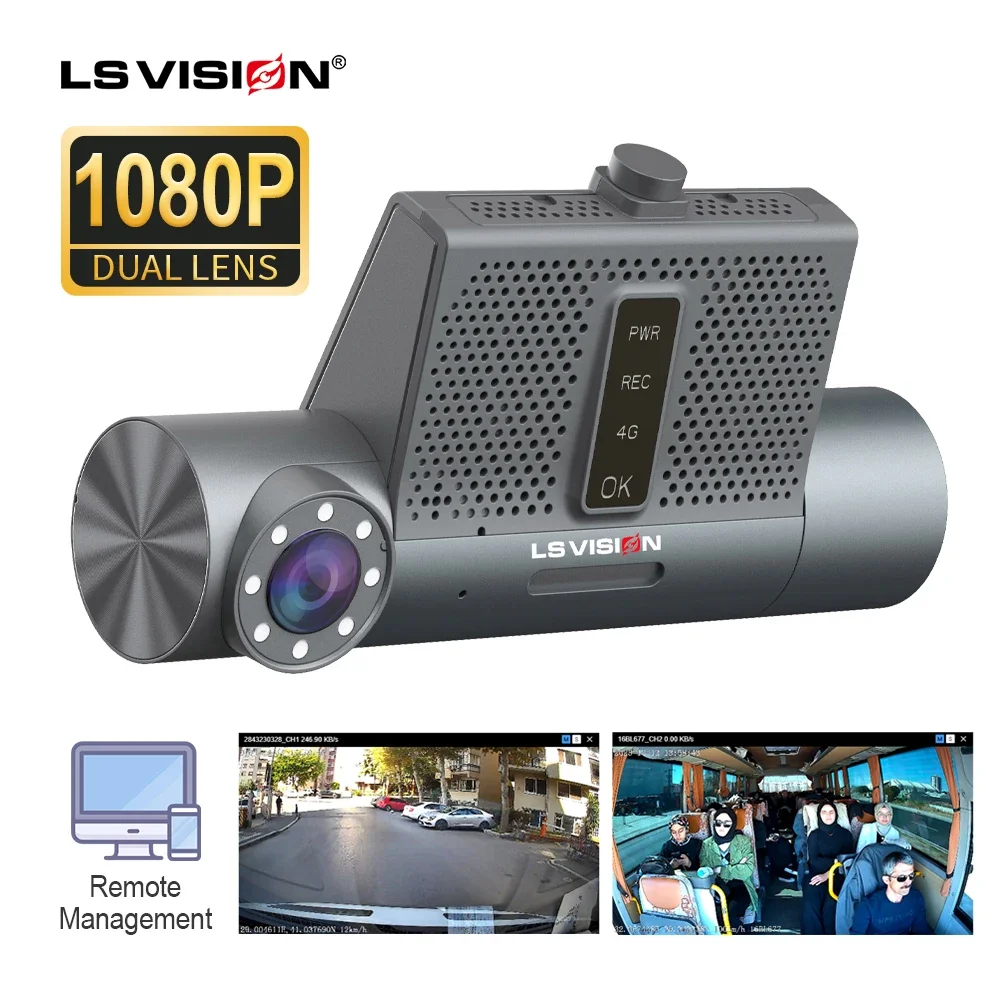 LS VISION 2-канальная Wi-Fi GPS автомобильная система Dual Len HD видеорегистратор для