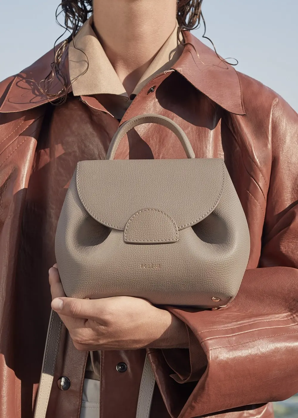 Big polana bag women's French design light luxury single shoulder crossbody bags leather portable female bag