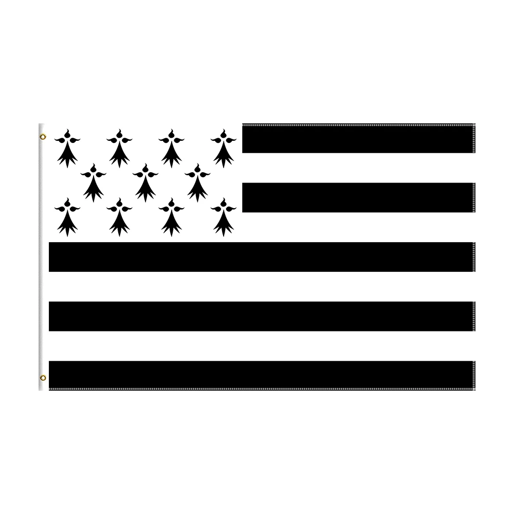 

3x5 Ft Breizh Bretagne Llydaw Brittany Flag Polyester Printed Banner For Decor