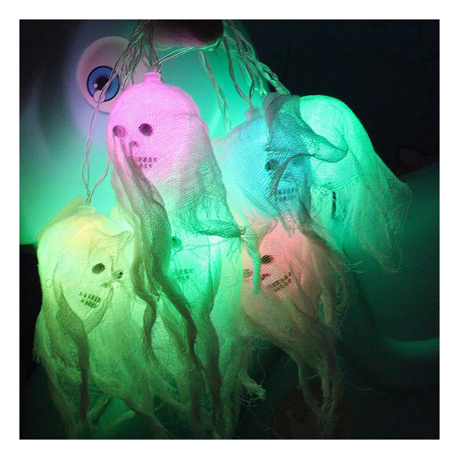 

Halloween LED Decoration Lights String Colored Spooky Skull Lights for Children Girls Boys Party Gift