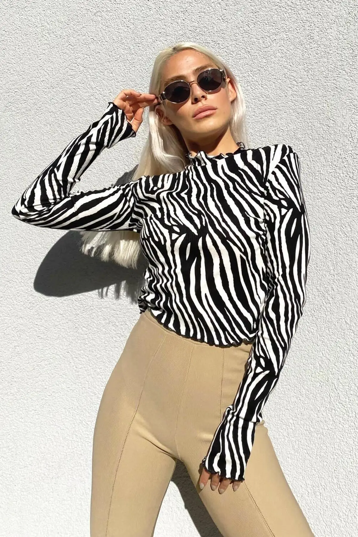 

Women's Summer Crop Top Blouse Black Zebra Patterned Camisole Half Fisherman Crop hot girl top boots toming shirt