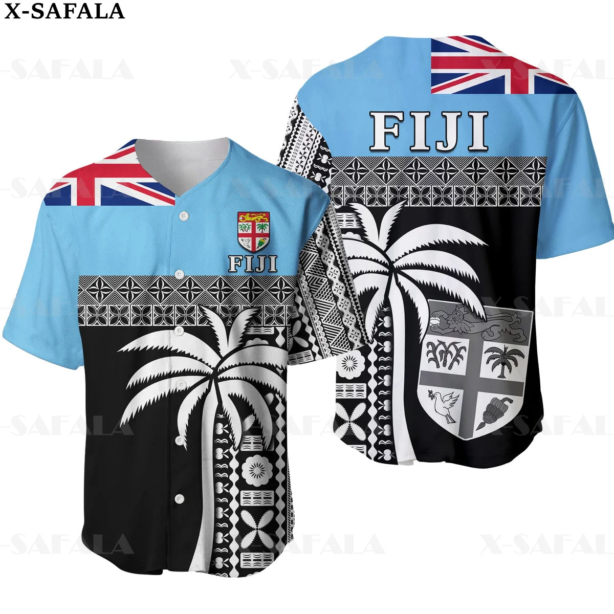

Fiji Island Tapa Polynesian Love Country Flag 3D Printed Baseball Jersey Shirt Men's Tops Tee Oversized Streetwear-7