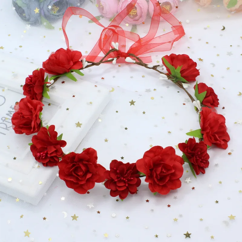 

Fashion Color Flower Headband Bridal Wedding Crown Hair Accessories Hair Band Headwear Hair Accessories Jewelry For Women