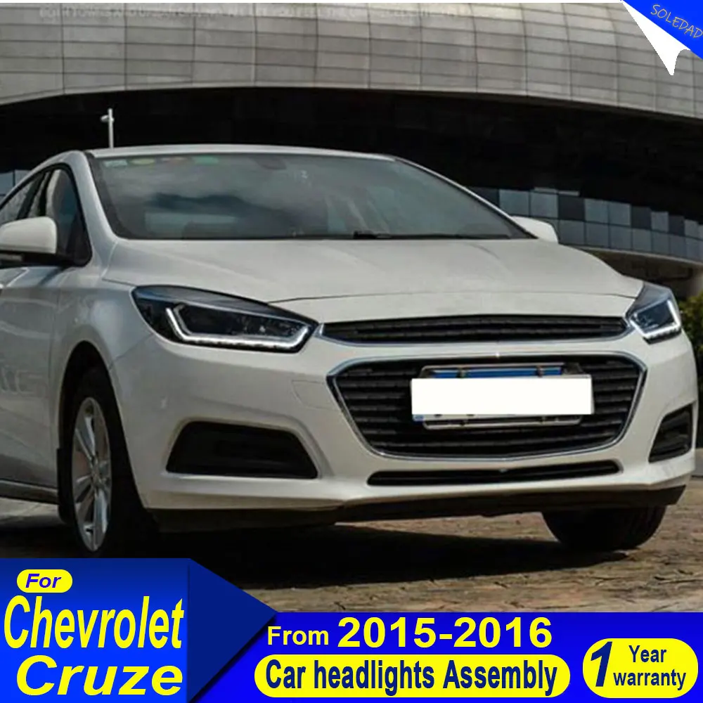 Фото Фары для Chevrolet Cruze 2015-2017, светодиодные Bi-Xenon лампы Hella, противотуманные фары, аксессуары для автомобиля, головное освещение №2