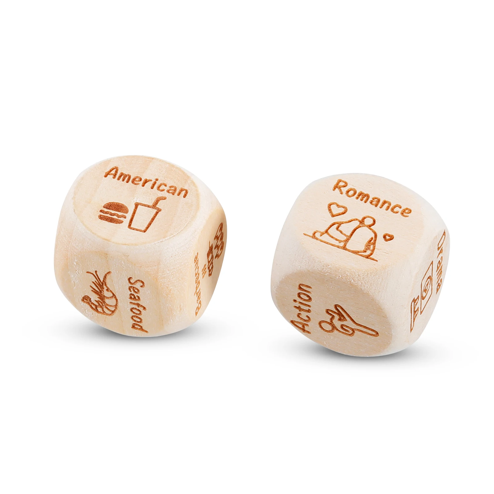 

2pcs Funny Date Night Dices for Couple Food Movie Decision Dice for Him Her Boyfriend Valentine's Day Anniversary Christmas Gift