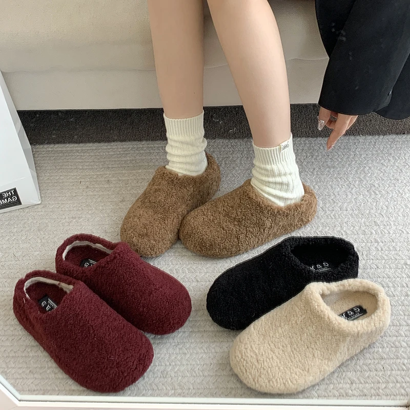 Женская обувь 2024 домашние тапочки на платформе с закрытым носком пантофле