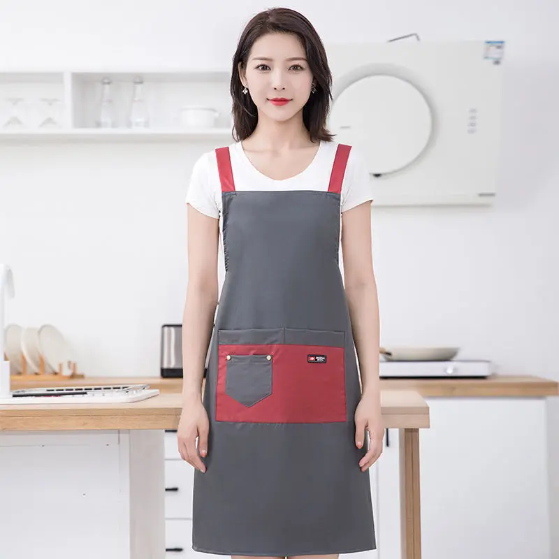 

Summer Breathable Apron Women's Home Kitchen Cooking Waterproof and Oil-proof Coffee Shop Flower Shop Work Clothes