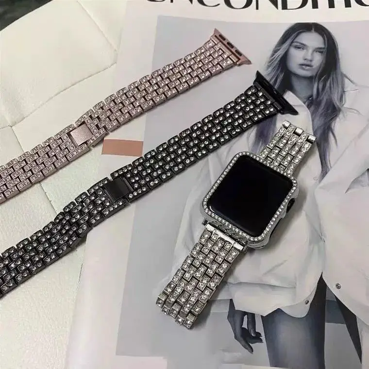 Трендовый новый мужской ремешок с блестящими бриллиантами для Apple IWatch 1 2 3 4 5 SE 6