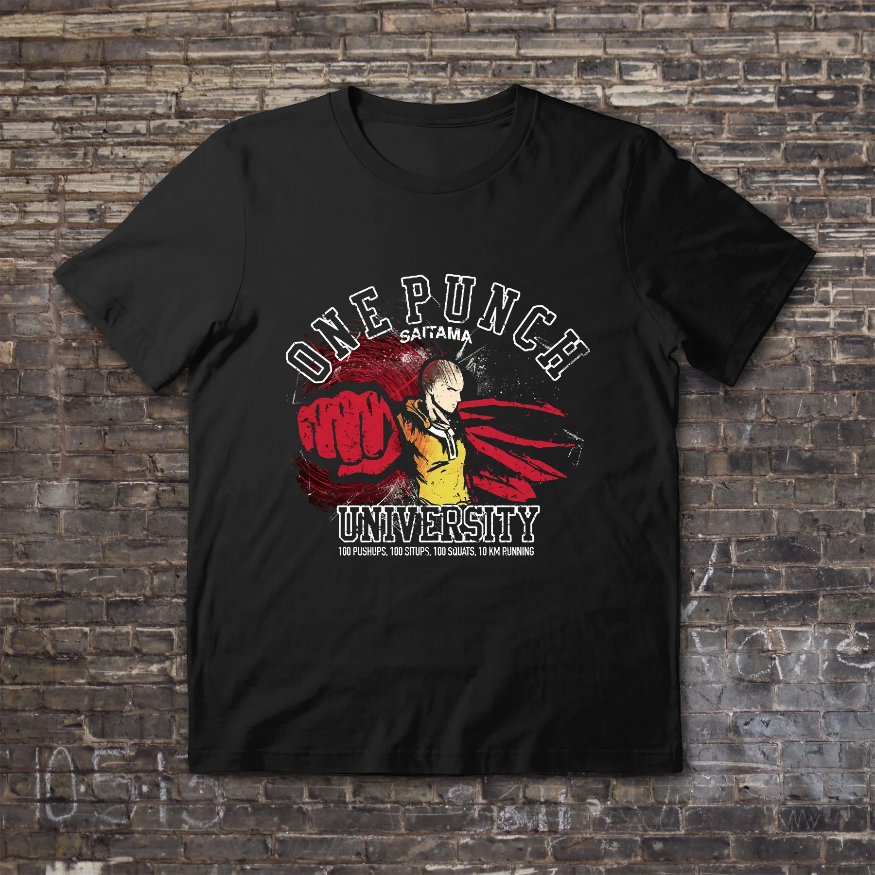 

Summer Pure Cotton Tee Male T Shirt Casual Oversized Essential Anime One Punch University Mr. Saitama T-shirt Men T-shirts S-3XL