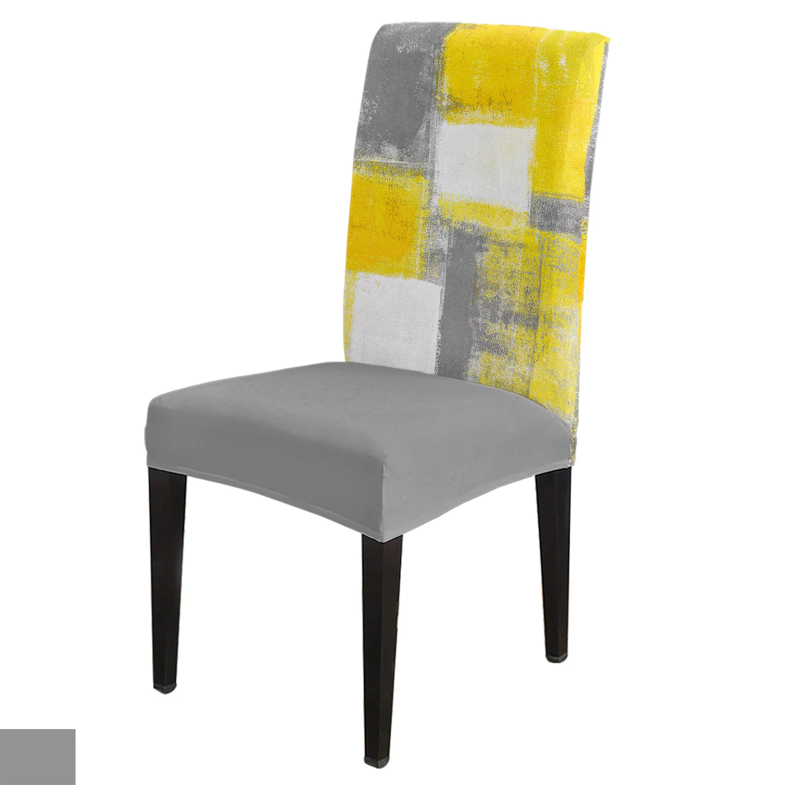 

Масляная живопись абстрактная Геометрическая желтая Обложка для стула стрейчевая эластичная обеденная комната чехол для кресла спандекс офисное кресло