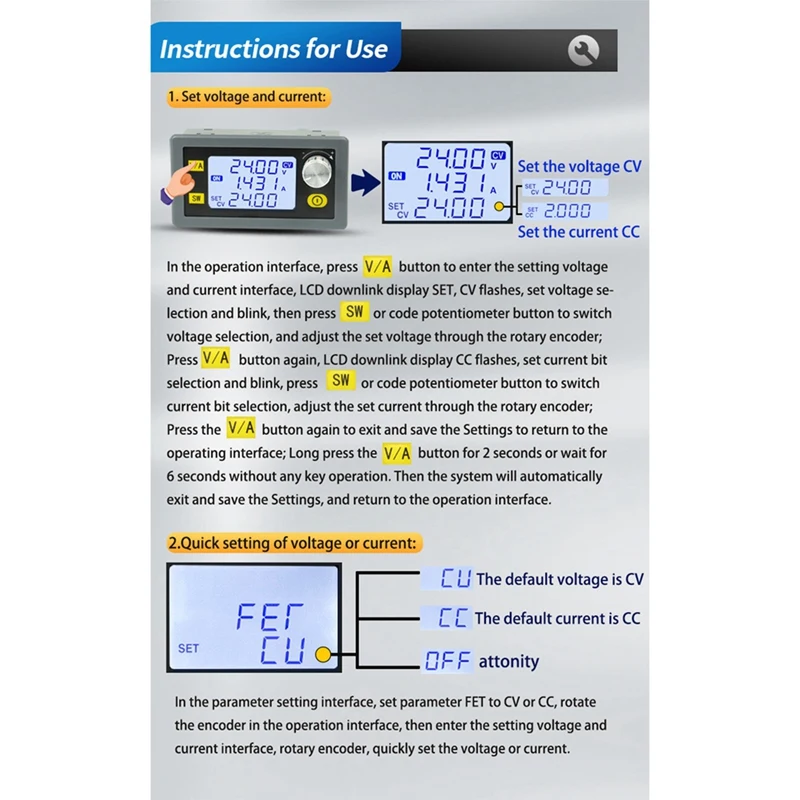 Преобразователь постоянного тока SK35H с регулируемым лабораторным источником