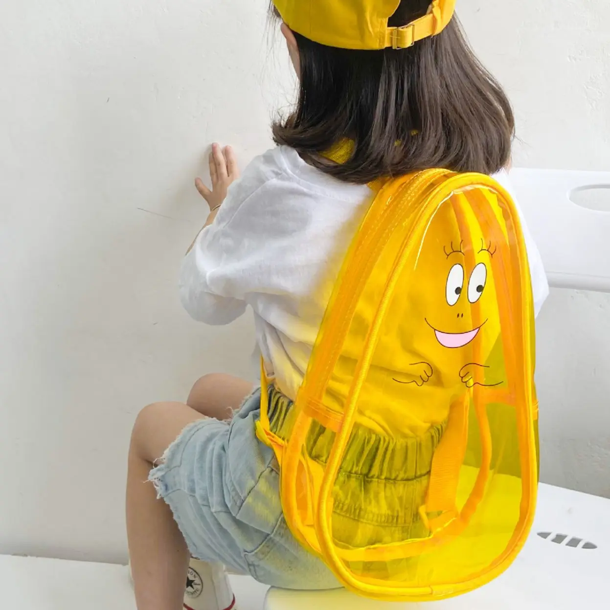

INS Cute Jelly Bag Baby Cartoon PVC Transparent Backpacks Girls Boys Kindergarten Schoolbag Beach Swimming for Kids Children